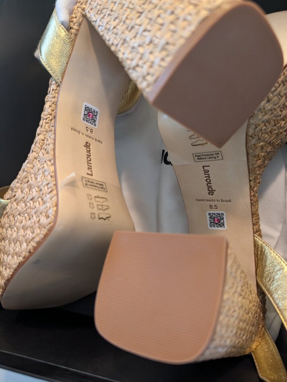NIB Larroude Dolly Verona Metallic Gold Platform Sandals - Picture 7 of 7